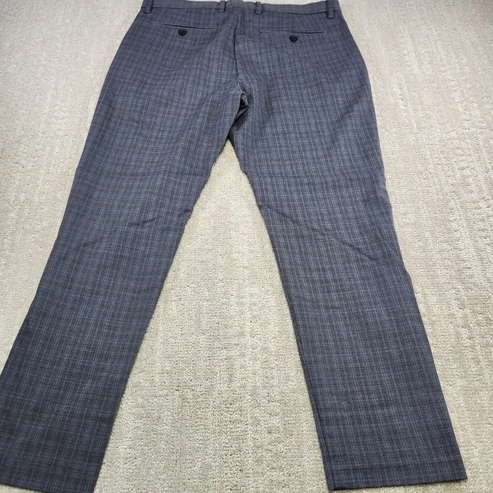 Banana Republic Pants Men 32x27 *READ Slim Ankle Tapered Plaid Trouser Gray